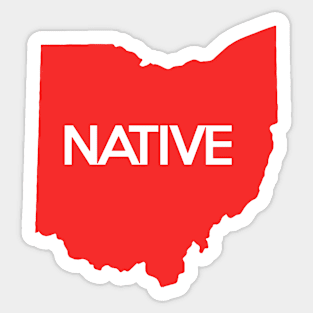 Ohio Native OH Red Sticker